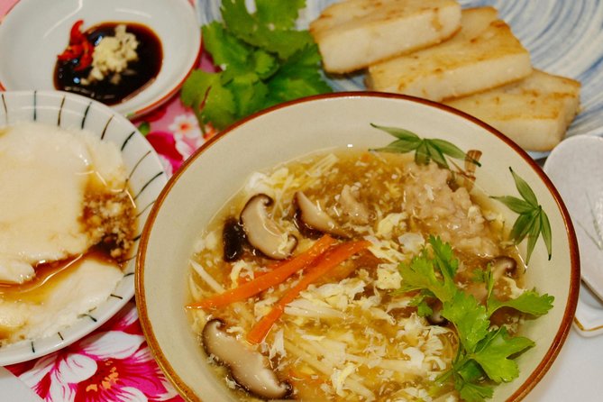 Turnip cake, Pork thick soup, Tofu pudding. Taiwan Traditional Light Meals Experience-C (Taipei Cooking Class) - What the 2:30 to 5:00 class feels like
